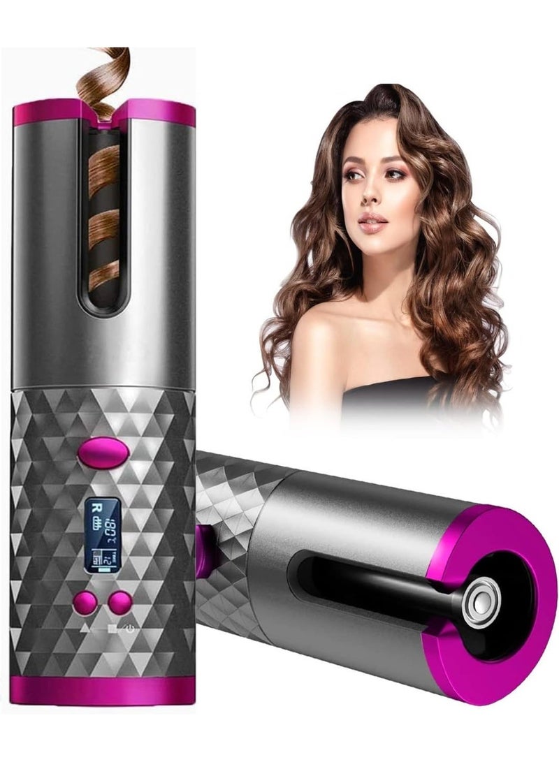 UV Enterprises Cordless Automatic Hair Curler – Portable Ceramic Rotating Curling Iron with 6 Temperature & Timer Settings – Wireless Auto Curling Wand for Effortless Styling - Image 1