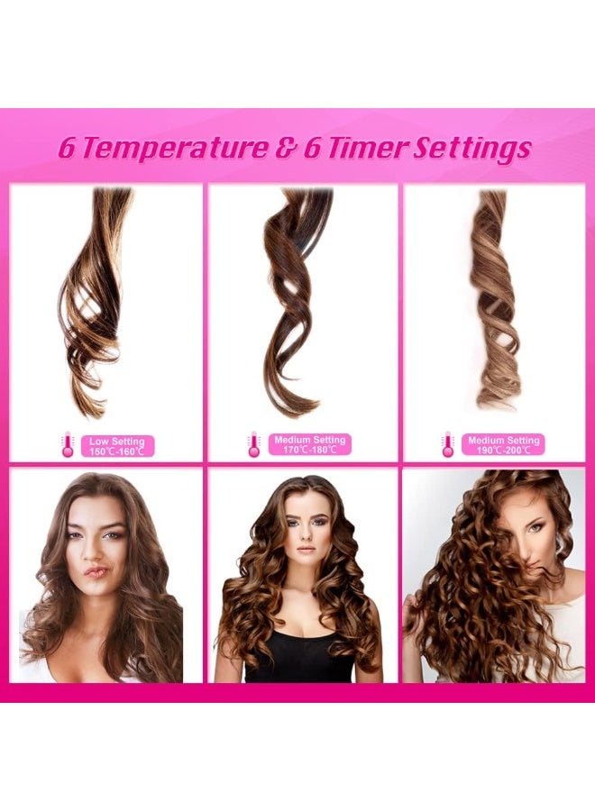 UV Enterprises Cordless Automatic Hair Curler – Portable Ceramic Rotating Curling Iron with 6 Temperature & Timer Settings – Wireless Auto Curling Wand for Effortless Styling - Image 5