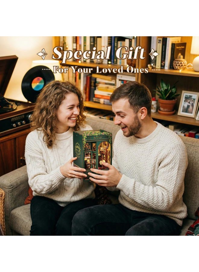 CuteBee Book Nook Kit - DIY Miniature House Kit for Adults, Teens and Beginners, Dollhouse Booknook Library Tiny House Bookshelf Decor 3D Wooden Puzzle, Gifts for Family, Friends (Owl Bookstore) - Image 5