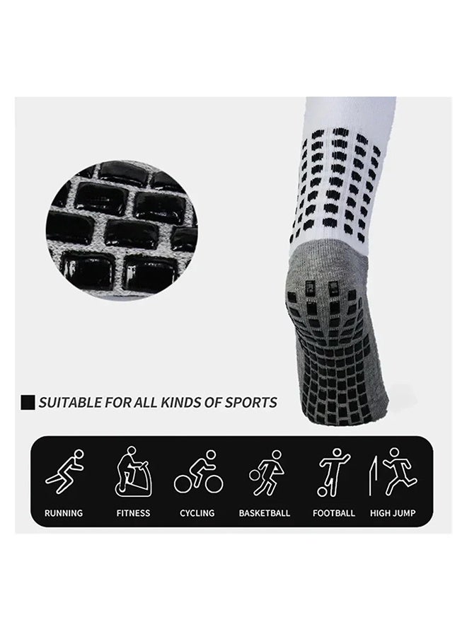 بوفان 4 أزواج من جوارب كرة القدم الطويلة للرجال، جوارب أنبوبية احترافية للتدريب على كرة القدم، مصنوعة من السيليكون السميك في الجزء السفلي. - Image 3