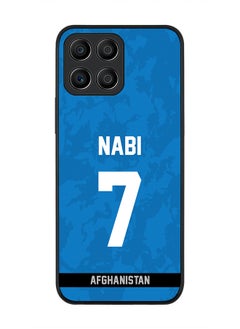 Rugged Black Edge Case for Honor X8 5G, Slim fit Soft Case Flexible Rubber Edges Thin Cover - Player Name - Mohammad Nabi, Jersey Number- 7