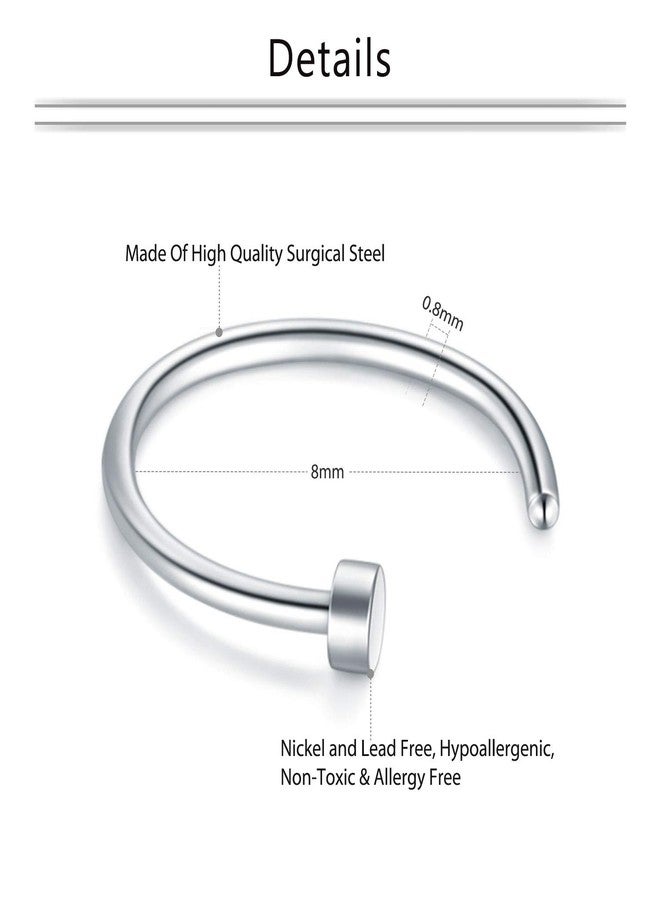 Mayhoop 20G Stainless Steel Nose Ring Hoop Nose Rings Studs Piercings Hoop Jewelry for Women Men 30Pcs - Image 2