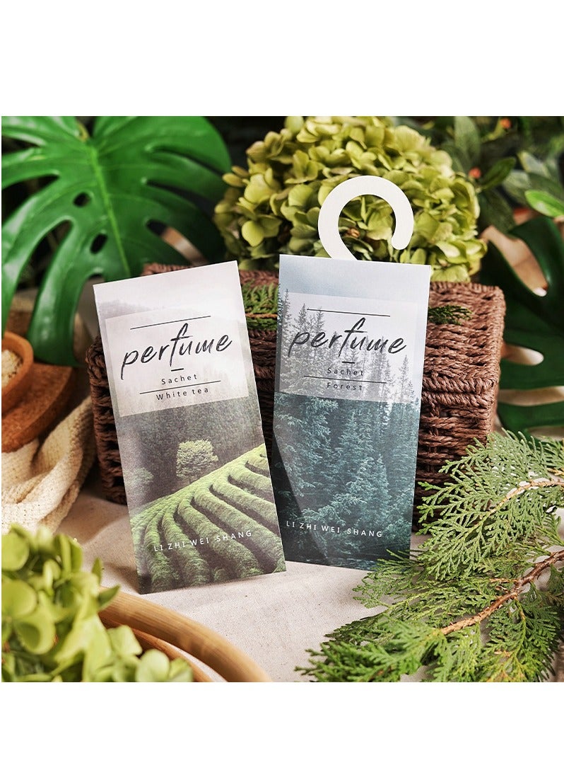 Scented Sachets with Hanging Hook Natural Scented Bags Wardrobe Fresheners for Wardrobe Closet Bathroom Car Rose Lavender Cologne White Tea Jasmine  - Image 3