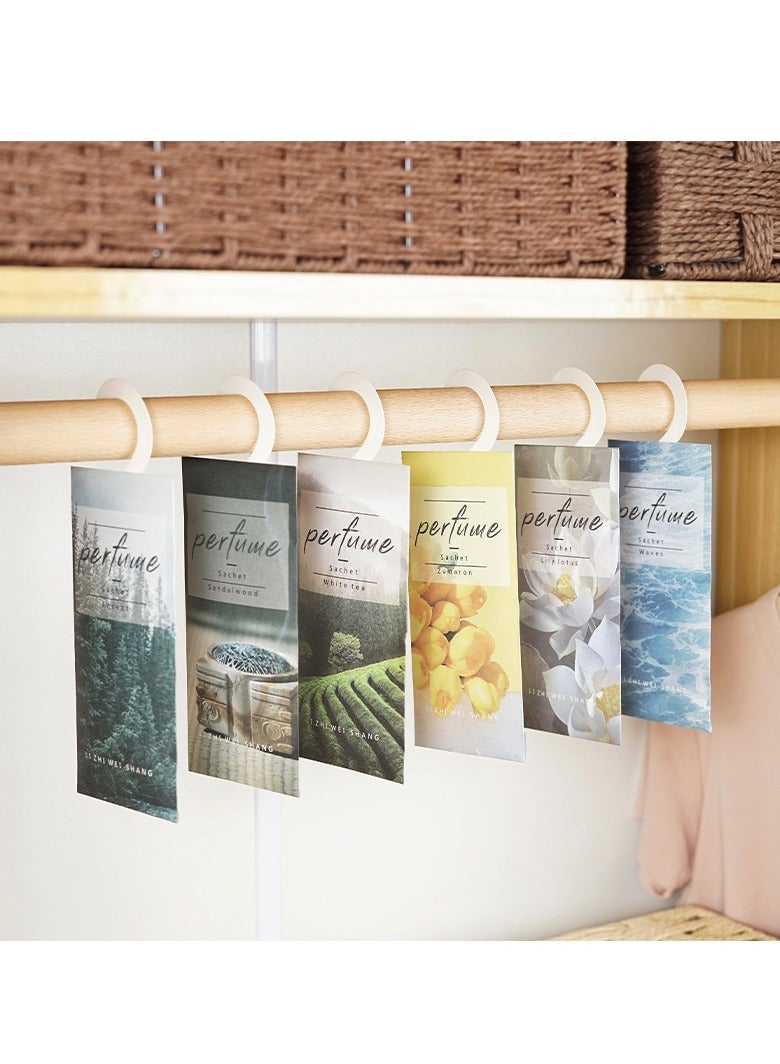 Scented Sachets with Hanging Hook Natural Scented Bags Wardrobe Fresheners for Wardrobe Closet Bathroom Car Rose Lavender Cologne White Tea Jasmine  - Image 5