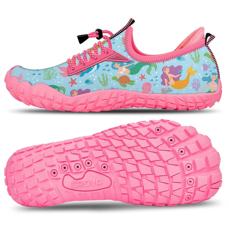 CROVA Built-in Heel Grips Water Shoes for Kids Girls Boys Hiking Shoes Wide Barefoot Swim Beach Pools Aqua Socks Slip-On Quick Dry Lightweight for Big Little Kids Toddler - Image 1