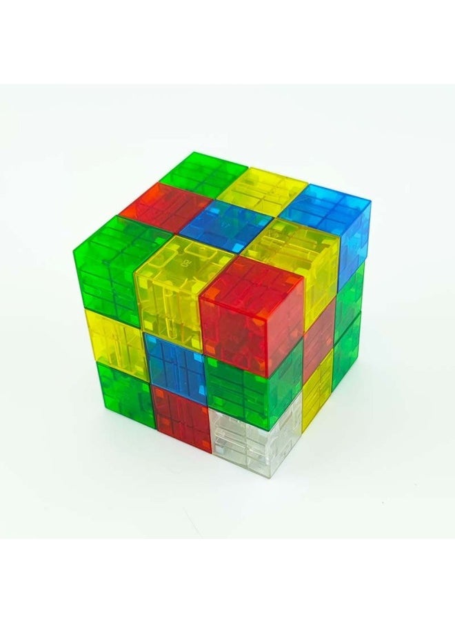 Cube Mathematics Teaching Aids Magnetic Magnetic Magnetic Magnet Cube Geometric Square Building Blocks Primary School 2cm 3-Color:Transparent Yellow - Image 4