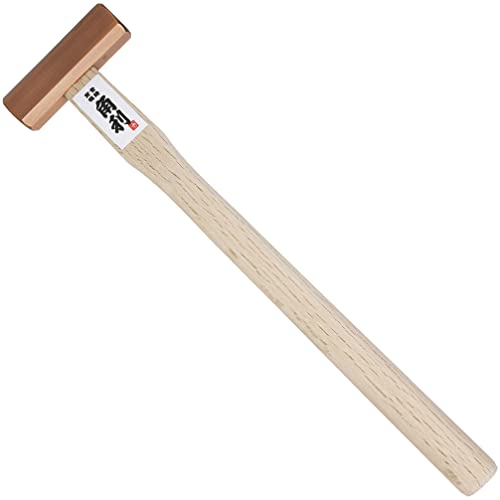 KAKURI Chisel Hammer GENNO 8 oz 225g Japanese Woodworking Carpenter Hammer for Chisel Plane Nail Heavy Duty Japanese Carbon Steel Bronze Plated Octagonal Head Wood Handle Made in JAPAN - Image 1