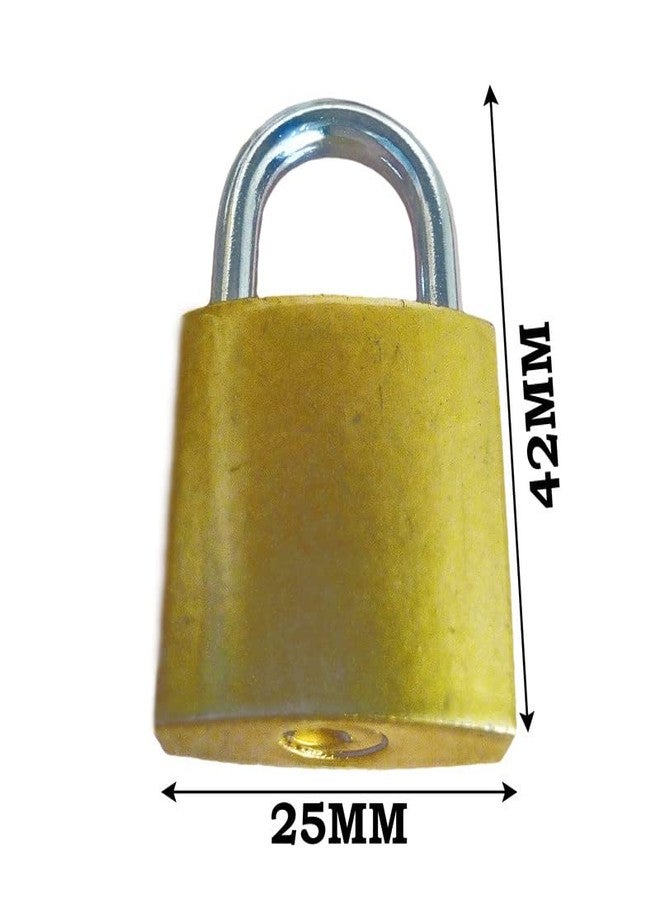 FINEWORLD Brass Finish Lock Padlock Locking Security Solutions and Systems (LOK-MBO25MM-2) for Travel Trunk Luggage Tank Suitcase Bag Baggage Laptop Cabinet Backpack Briefcase Cycle 5 Levers 2 Keys 25mm - Image 2