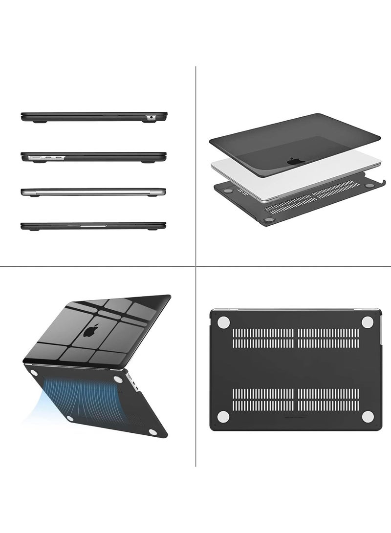 Laptop Case Cover for MacBook Air 13.6 inch 2025-2022 Release A3240 M4 / A3113 M3 / A2681 M2 Chip with Liquid Retina Display & Touch ID Protective Hard Shell Case Cover (Crystal Black) - Image 4