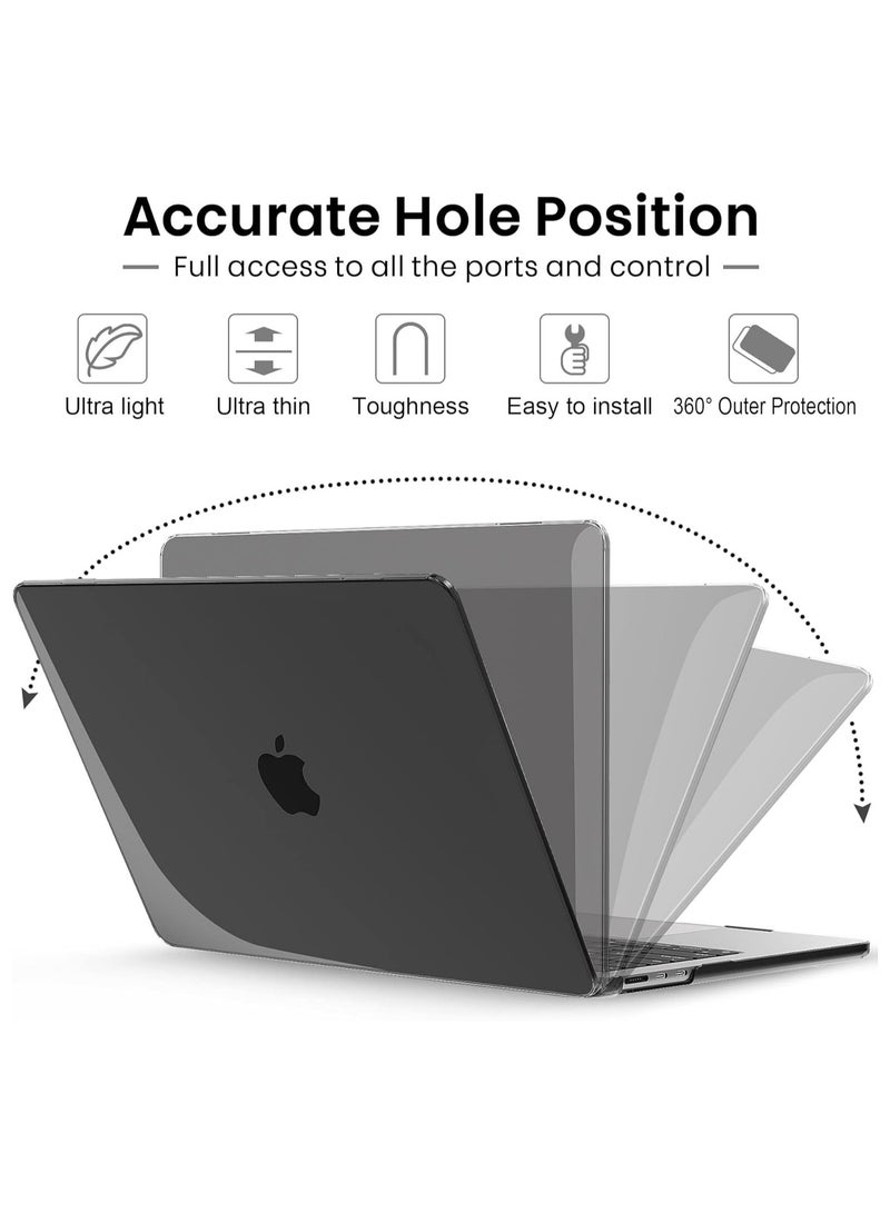 Laptop Case Cover for MacBook Air 13.6 inch 2025-2022 Release A3240 M4 / A3113 M3 / A2681 M2 Chip with Liquid Retina Display & Touch ID Protective Hard Shell Case Cover (Crystal Black) - Image 5