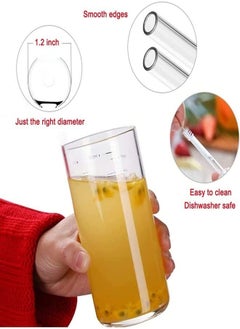 Generic Clear Glass Drinking Straw for Hot Tea Milkshake and Hot Coffee with Cleaning Brush  - Image 3