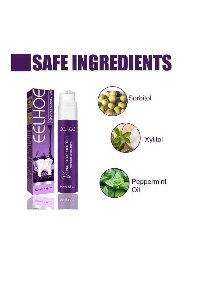 EELHOE Purple Teeth Whitening Corrector – 50ml | Radiant Smile Without Stains - Image 5