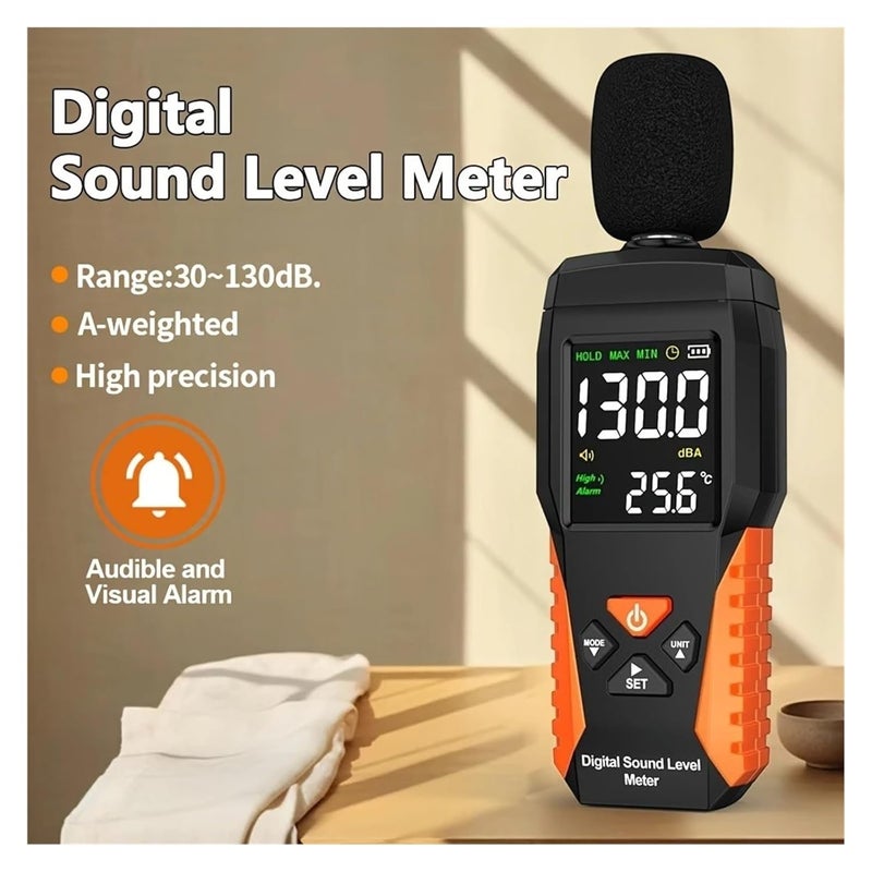 SW6002 مقياس الصوت الرقمي كاشف الضوضاء 30-130 ديسيبل مقياس مستوى الصوت الاحترافي جهاز اختبار الديسيبل - Image 5
