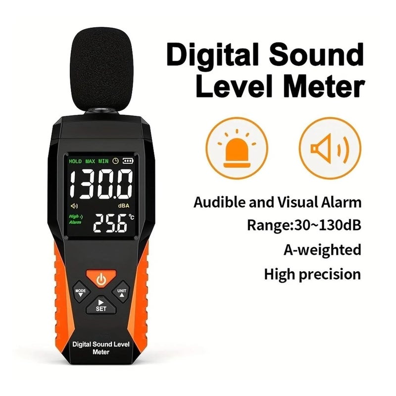 SW6002 مقياس الصوت الرقمي كاشف الضوضاء 30-130 ديسيبل مقياس مستوى الصوت الاحترافي جهاز اختبار الديسيبل - Image 4