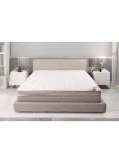 Almutlaq Furniture Arabian Classique - High Quality Foam Mattress With Pocket Springs For Comfort And Restful Night's Sleep - King Size 200x180x30 CM - Colour White/Grey  - Image 1