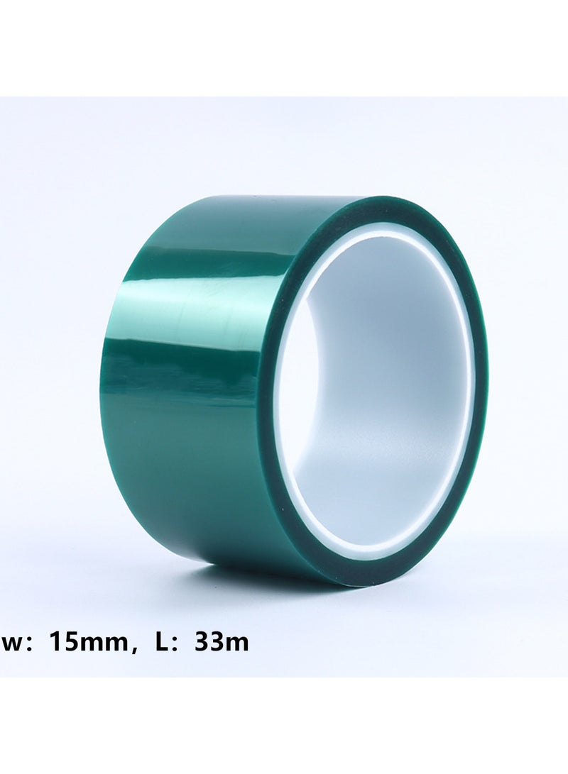 Generic Polyester High Temperature Masking Tape, Green Pet Masking Tape, Thermal Conductive Silicone Tape, Epoxy Release Tape, Suitable For Painting, Powder Coating, Electronic Product Electroplating Protection 180 Degree No Residual Glue Pet Green Glue (15mm Wide-33m Long)  - Image 3