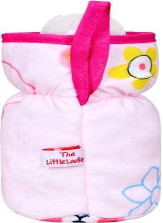 JUSTLIST Soft Plush Stretchable Baby Feeding Bottle Cover with Easy to Hold Strap, Cute Animated Cartoon Print Feeding Handle Bottle Cover (Narrow Neck 120ml/4OZ) Pack of 2 / Assorted Color & Design - Image 3