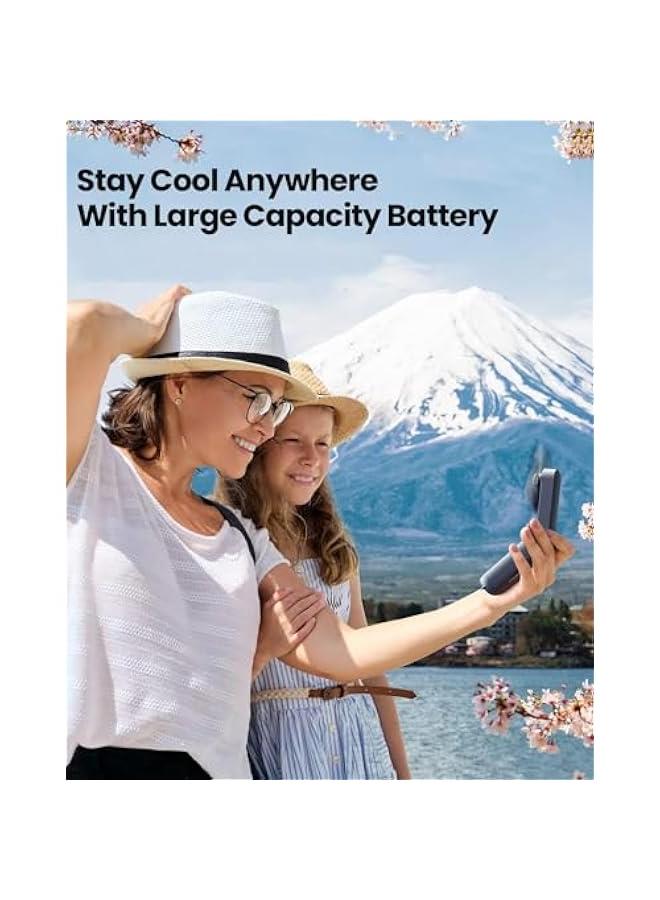 هوكور TRASSLE Portable Small Pocket Fan - Handheld Foldable Fan - Quiet Personal Fan Speed Adjustable for Stylish Kids Girls Women - Indoor Outdoor Travel (Blue) - Image 3