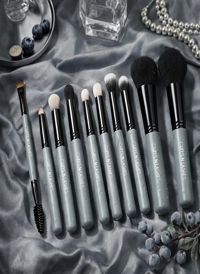 Cuffs N Lashes Makeup Brush Set of 10 Travel Size - Compact Professional Face &Eye Brushes | Soft Bristles | Handmade in India | Cruelty-Free &Vegan Friendly - Image 2