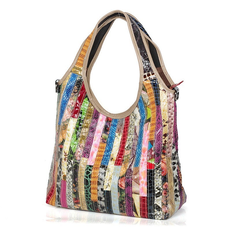 Genuine Leather Bag Women'S Handbag Snake Pattern Women'S Bag Cowhide Designer Casual Women'S Tote Bag Shoulder Crossbody Bag - Image 2