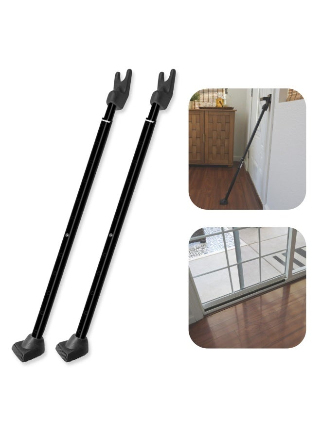 SECURITYMAN 2-In-1 Door Security Bar And Sliding Patio Door Security Bar 2 Pack Via Interchangeable Caps - Constructed Of High Grade Iron - Black  - Image 1