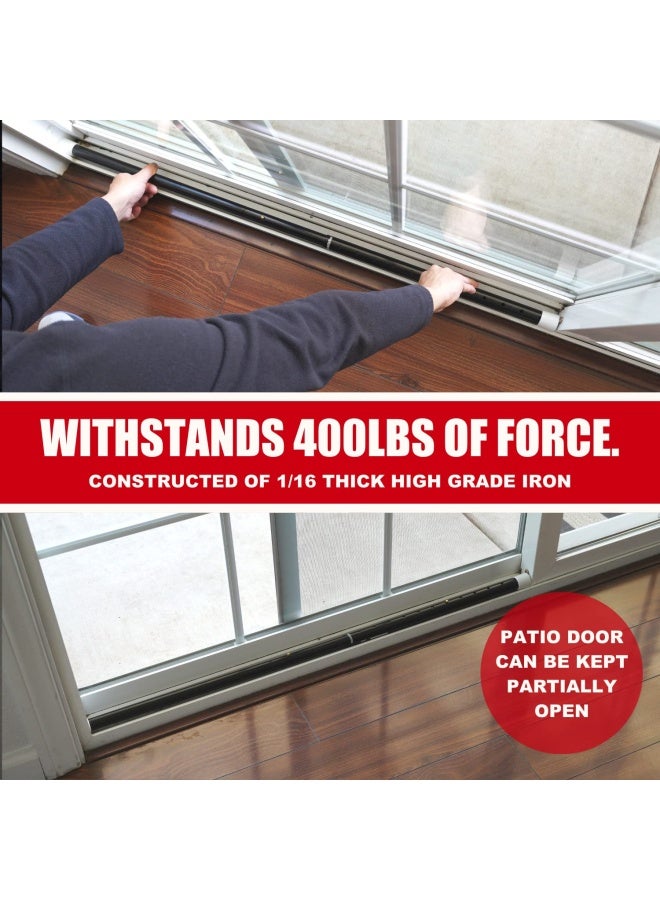 SECURITYMAN 2-In-1 Door Security Bar And Sliding Patio Door Security Bar 2 Pack Via Interchangeable Caps - Constructed Of High Grade Iron - Black  - Image 5