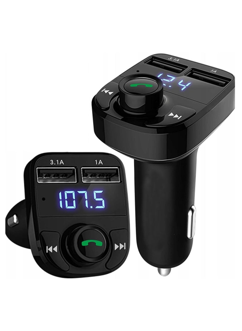 Handsfree Call Fast Dual USB Car Charger Wireless Bluetooth FM and MP3 Receiver Transmitter - Image 1