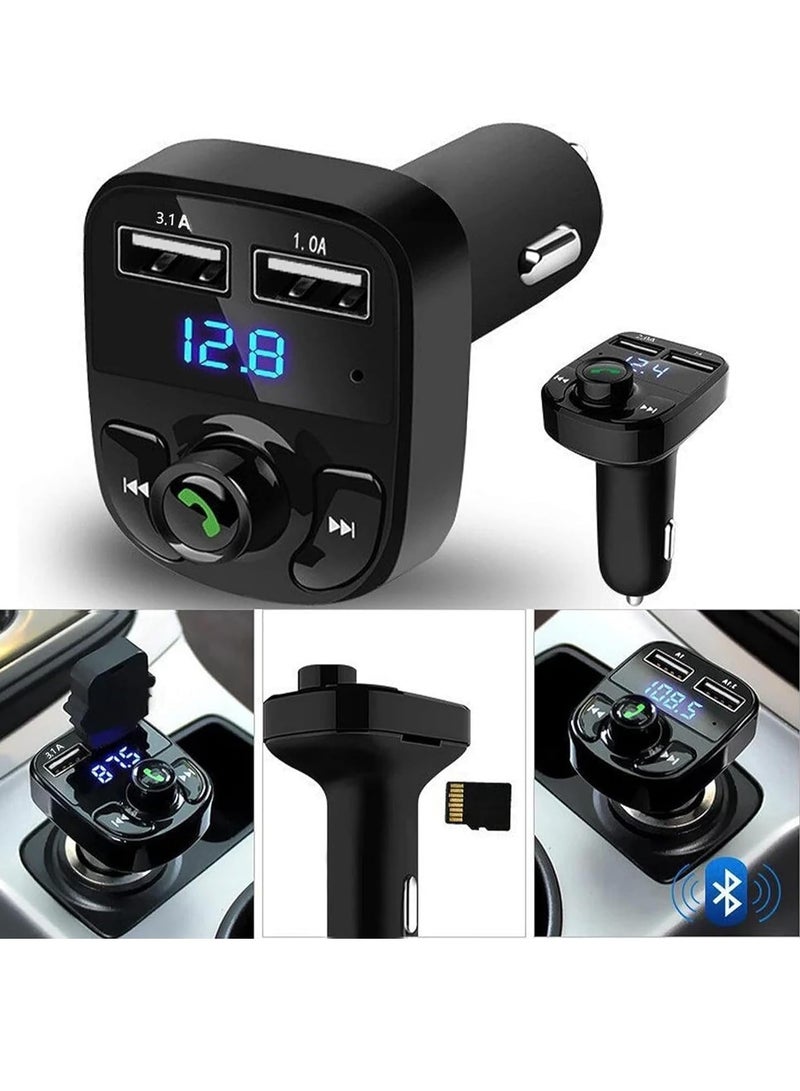 Handsfree Call Fast Dual USB Car Charger Wireless Bluetooth FM and MP3 Receiver Transmitter - Image 2