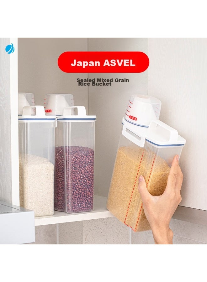 Asvel Rice Container With Insect-proof Design, Kitchen Storage Bin For Grains And Flour, Household Rice Storage Container, Moisture-proof Food-grade 2kg - Image 5