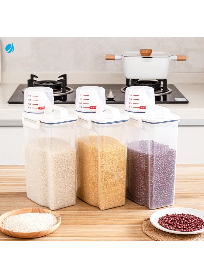Asvel Rice Container With Insect-proof Design, Kitchen Storage Bin For Grains And Flour, Household Rice Storage Container, Moisture-proof Food-grade 2kg - Image 3