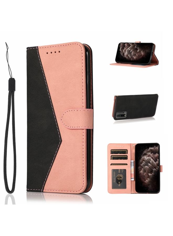 The Bros Case For Xiaomi Redmi 9T Dual-color Stitching Leather Phone Case