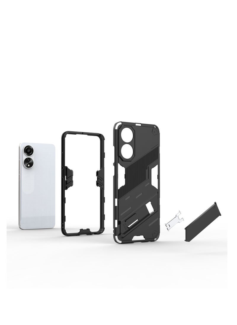Generic - Punk Armor 2 in 1 PC Tpu Shockproof Phone Case with Invisible Holder For OPPO A78 4G (white) - Image 1