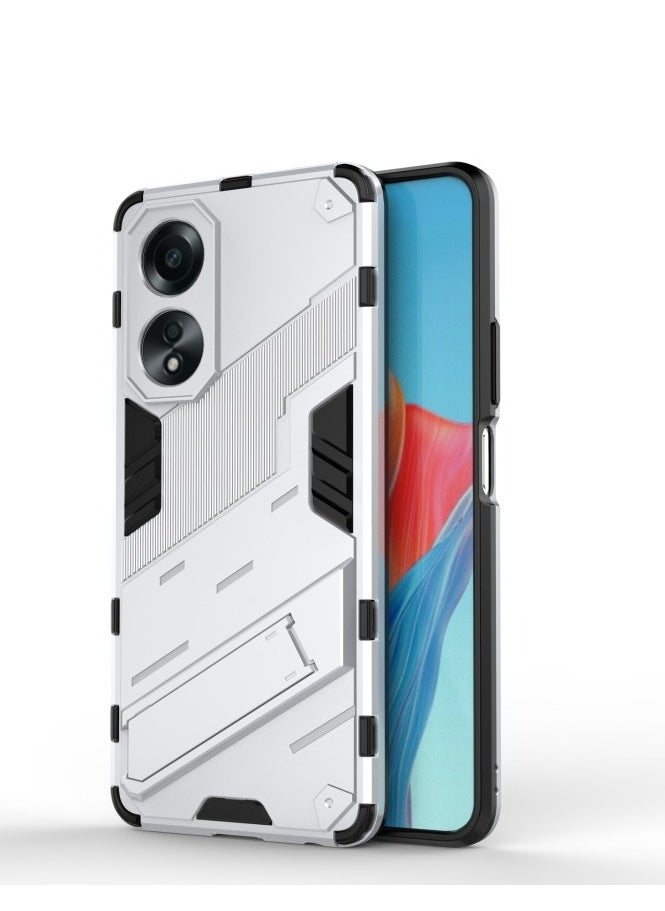 Generic - Punk Armor 2 in 1 PC Tpu Shockproof Phone Case with Invisible Holder For OPPO A78 4G (white) - Image 1