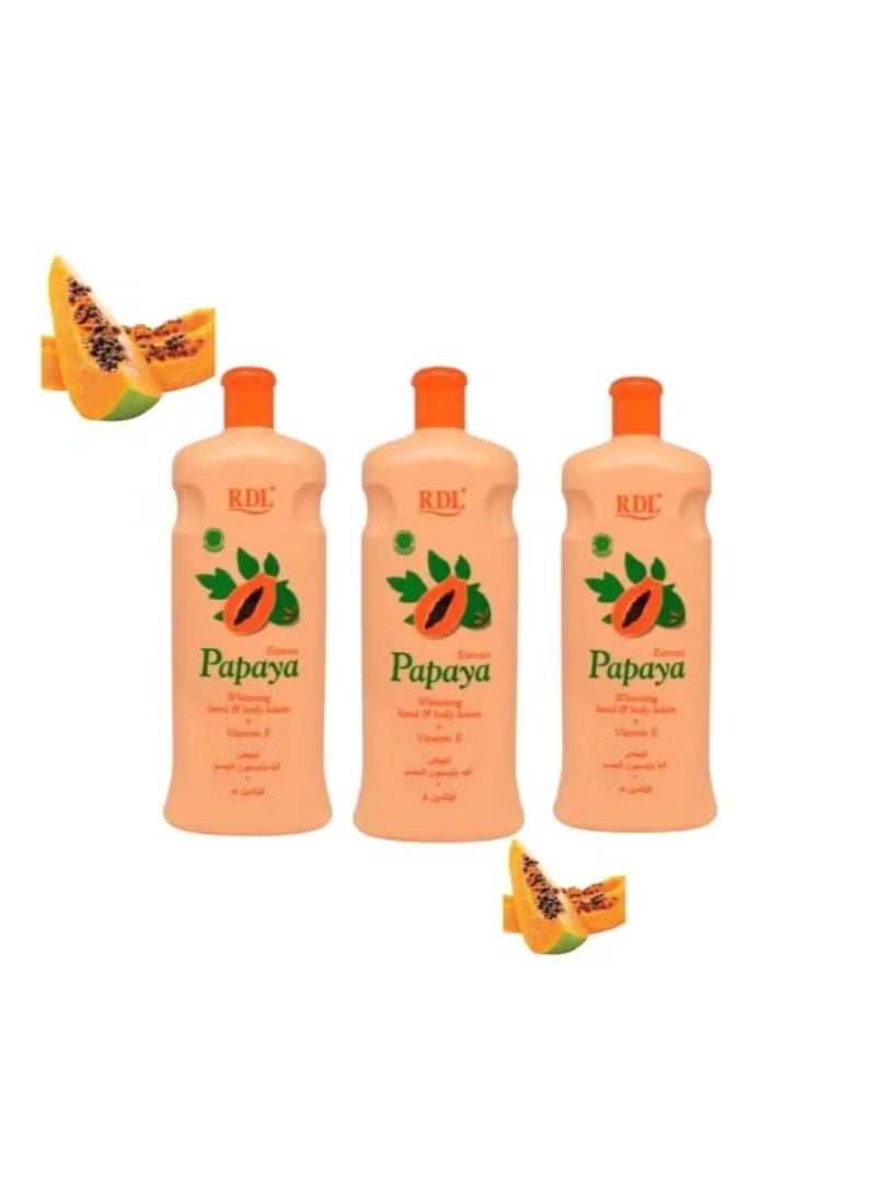 ار دي ال حزمة من ثلاث عبوات لوشن لتبييض اليدين والجسم بالبابايا 200ملليلتر - Image 1