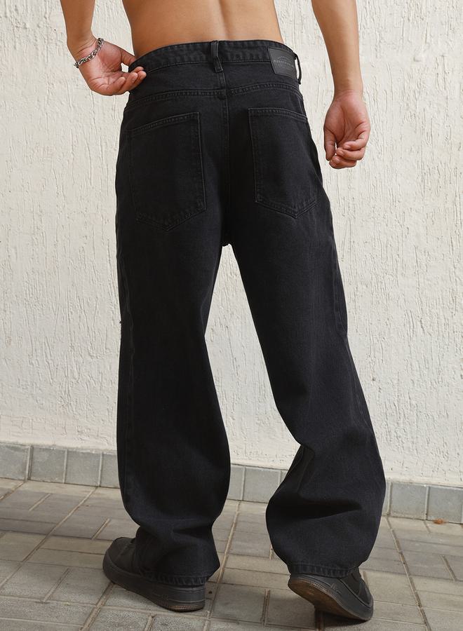 هوبرهولمي جينز بتفاصيل ممزقة وقصة مريحة مع خصر متوسط - Image 2