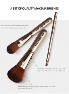 MAANGE 7 Piece Professional Makeup Brushes Set with PU Leather Case/Bag- Luxury Gold Collection Ideal for UAE Beauty Enthusiasts  - Image 2