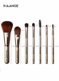 MAANGE 7 Piece Professional Makeup Brushes Set with PU Leather Case/Bag- Luxury Gold Collection Ideal for UAE Beauty Enthusiasts  - Image 3