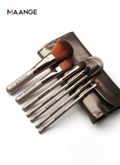 MAANGE 7 Piece Professional Makeup Brushes Set with PU Leather Case/Bag- Luxury Gold Collection Ideal for UAE Beauty Enthusiasts  - Image 5