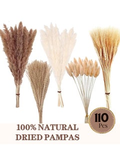 SPARK IT HOME Natural Dried Fluffy Pampas Grass, White & Gold 110 Pieces Bouquet  - Image 2