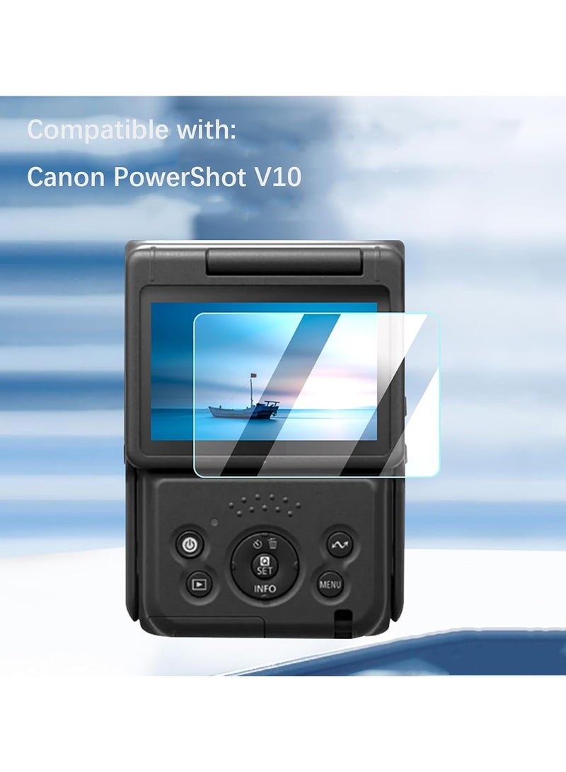 General 2pcs Screen Protector Compatible with Canon PowerShot V10 Vlog Camera Ultra-thin, anti-fingerprint, anti-scratch, 9H durometer, 2.5D rounded edges, tempered glass protective film  - Image 2