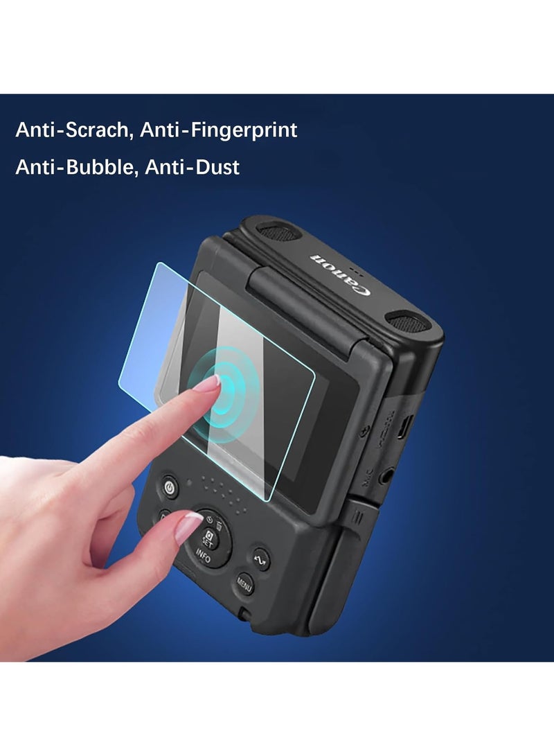 General 2pcs Screen Protector Compatible with Canon PowerShot V10 Vlog Camera Ultra-thin, anti-fingerprint, anti-scratch, 9H durometer, 2.5D rounded edges, tempered glass protective film  - Image 5