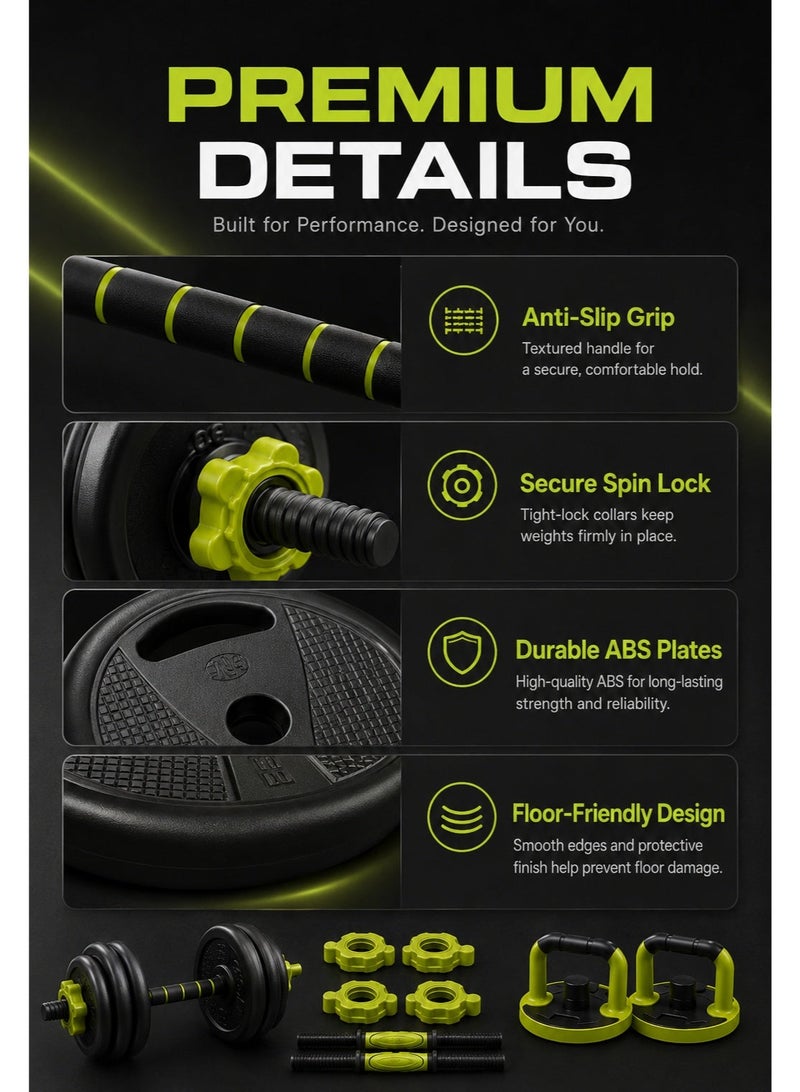 RUIYADA Dumbbells Barbell Set 30KG With Connecting Rod, 6 in1 Dumbbells Barbell Set with Kettlebells, Adjustable Dumbbells Set, Adjustable Lifting Training Set - Image 5