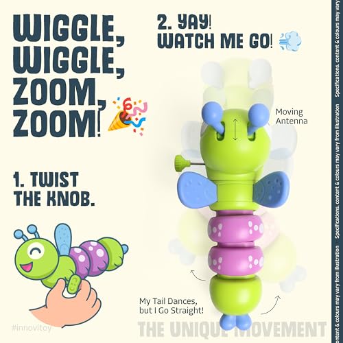Innovitoy Dancing Caterpillar Wind-Up Toy – Educational Crawling Toy for Toddlers & Babies | Motor Skill & Color Development | Pack of 1 - Image 2