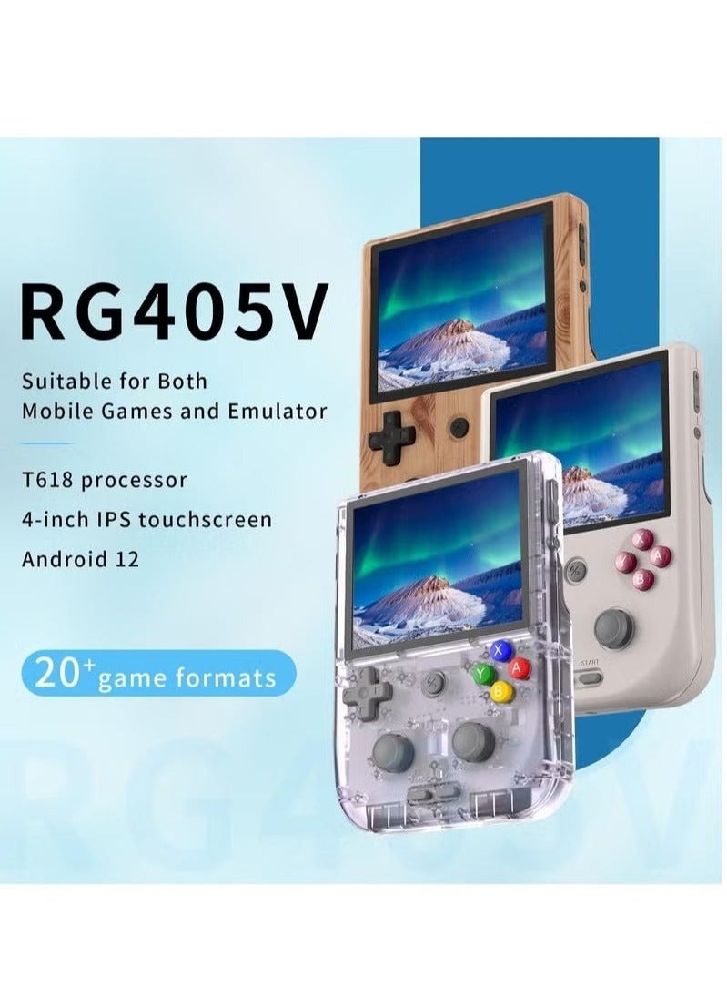 ANBERNIC  - RG405V Retro Handheld Game Console, Unisoc Tiger T618 Android 12 System 4.0 Inch IPS Touch Screen Support 5G WiFi Bluetooth 5.0 with 128G TF Card 3172 Games 5500mAh Battery - Image 1
