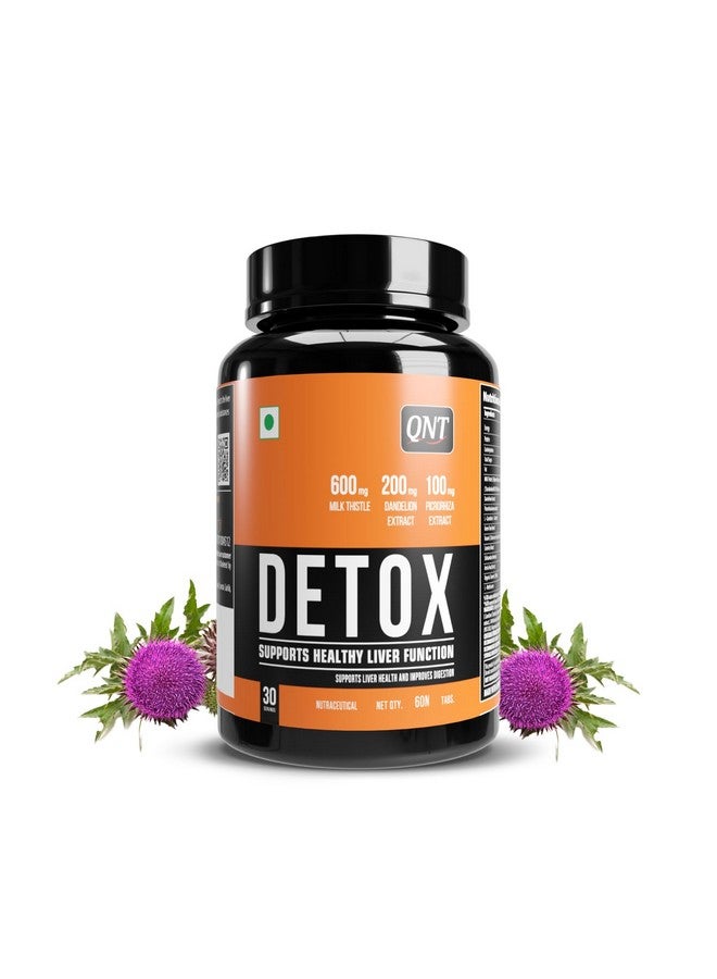 QNT Detox | 30 Servings, 60 Tabs| Milk Thistle, Dandelion Extract, Green Tea Extract | Supports Liver Health & Improves Digestion - Image 1