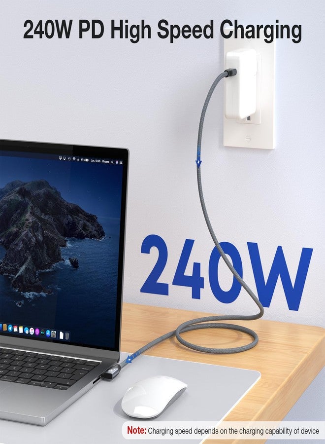 QCEs USB C 3.2 Gen 2x2 Cable Right Angle 3.3FT, 20Gbps Data Transfer, USB C Monitor Cable 8K30Hz 4K60Hz Video Output, 90 Degree 240W PD Charging Cord for iPhone 16 Carplay, MacBook, Portable Monitor - Image 4