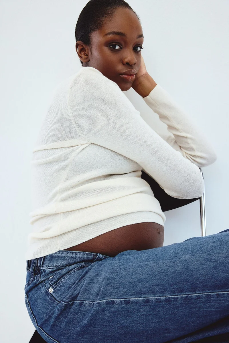 H&M  MAMA Wide Low Jeans for Women | Best Price UAE