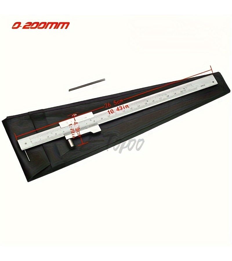 200mm Khaki Steel Caliper 0.1mm Precision No Battery Durable Accurate for Industrial Academic Use - Image 2