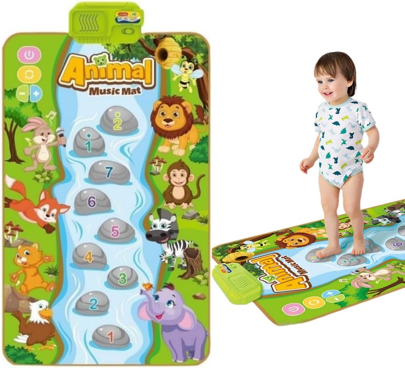 Easy store & transit build Animal Musical Mat for Kids, Baby Early Learning Educational Toys, Montessori Sensory Musical Dance Mat, Touch Play Floor Keyboard Pad, Gifts for Kids 18+ Months (80*50cm) Diverse operation compatible - Image 1