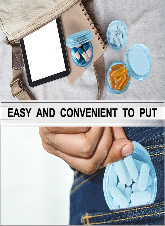 GIIYAA Pill Organizer for Pocket, Mini Pill Box for Pocket Purse, Portable Travel Pill Container, Small Secure Storage for Supplements & Daily Care (Black-Pink-Blue 6 PCS - Image 5